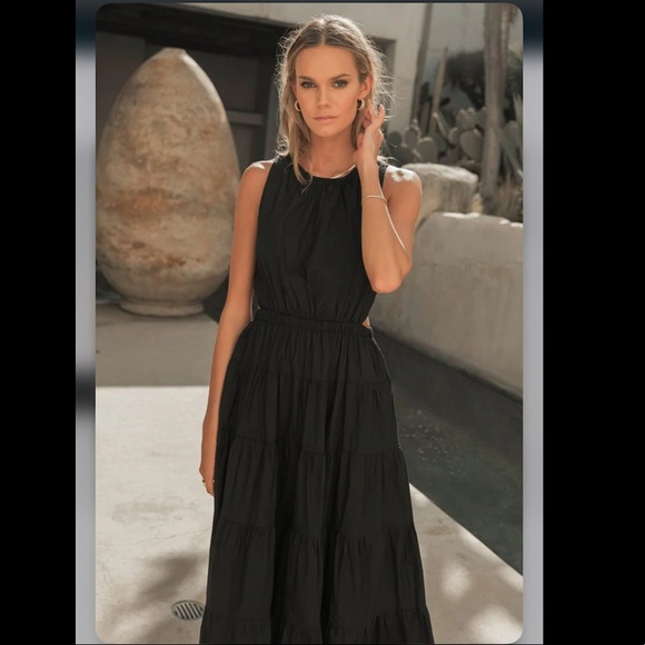 BNWT Bohme Carlotta tiered maxi dress in black - Size Small - Picture 3 of 11